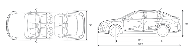 Габариты Subaru Impreza